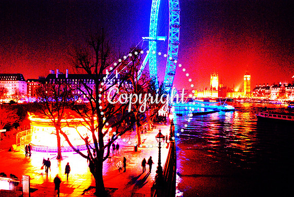 South Bank London Eye and Big Ben