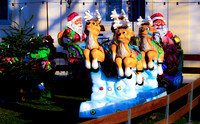 Santa at reindeers