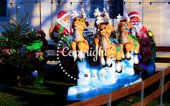Santa at reindeers